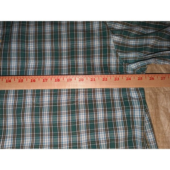Abercrombie & Fitch Shirt Mens Medium Green Plaid Long Sleeve Button Up - Picture 4 of 6